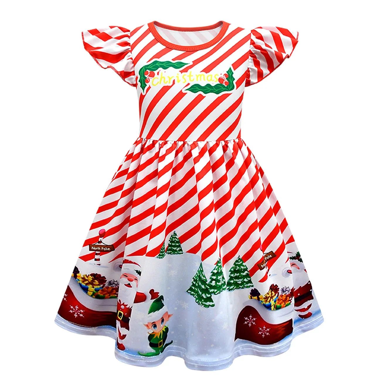 2023 Baby Girls Christmas Dress Kids Santa Claus Red Sleeveless Sequined Tulle Tutu Princess NewYear Xmas Birthday Party Costume - Tiny Treasure Boutik