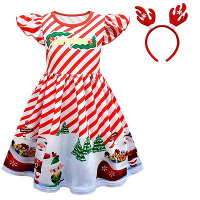 2023 Baby Girls Christmas Dress Kids Santa Claus Red Sleeveless Sequined Tulle Tutu Princess NewYear Xmas Birthday Party Costume - Tiny Treasure Boutik