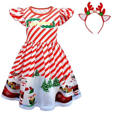 2023 Baby Girls Christmas Dress Kids Santa Claus Red Sleeveless Sequined Tulle Tutu Princess NewYear Xmas Birthday Party Costume - Tiny Treasure Boutik