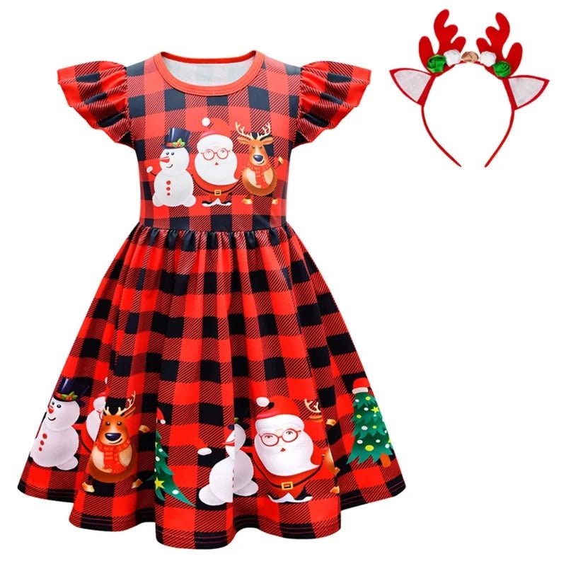 2023 Baby Girls Christmas Dress Kids Santa Claus Red Sleeveless Sequined Tulle Tutu Princess NewYear Xmas Birthday Party Costume - Tiny Treasure Boutik