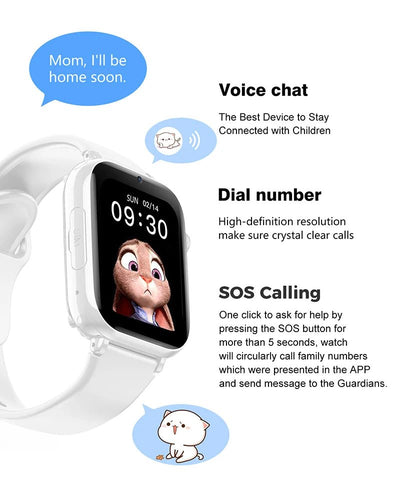 2024 4GSmart Watch Kids GPS WIFI VideoCall SOS IP67 Child Smartwatch Camera Monitor Tracker Location Phone Watch For Android IOS - Tiny Treasure Boutik
