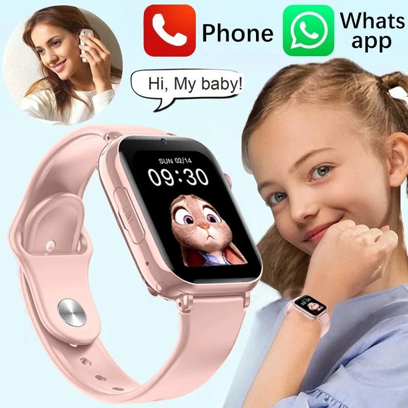 2024 4GSmart Watch Kids GPS WIFI VideoCall SOS IP67 Child Smartwatch Camera Monitor Tracker Location Phone Watch For Android IOS - Tiny Treasure Boutik