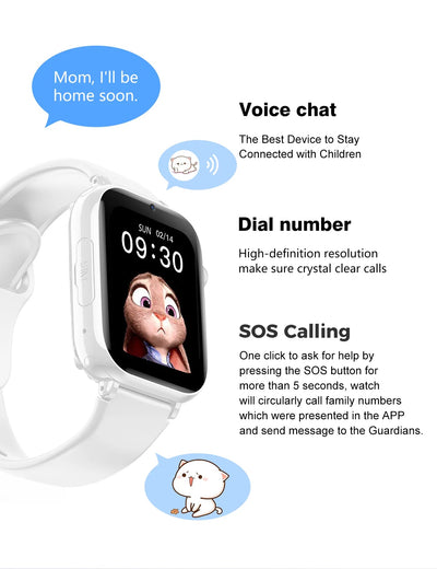 2024 4GSmart Watch Kids GPS WIFI VideoCall SOS IP67 Child Smartwatch Camera Monitor Tracker Location Phone Watch For Android IOS - Tiny Treasure Boutik