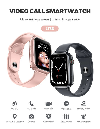 2024 4GSmart Watch Kids GPS WIFI VideoCall SOS IP67 Child Smartwatch Camera Monitor Tracker Location Phone Watch For Android IOS - Tiny Treasure Boutik