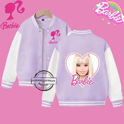 2024 Disney Princess Kids Spring Jacket Barbie Baseball Uniform Cartoon Print Kawaii casual coat for boys and girls ages 2 - 14 - Tiny Treasure Boutik