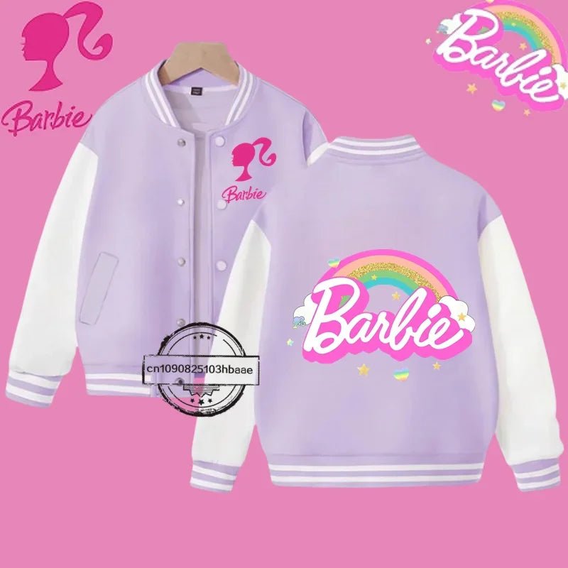 2024 Disney Princess Kids Spring Jacket Barbie Baseball Uniform Cartoon Print Kawaii casual coat for boys and girls ages 2 - 14 - Tiny Treasure Boutik