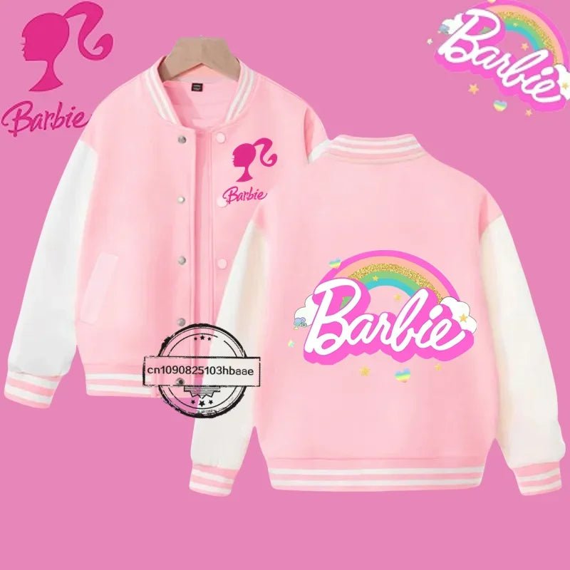 2024 Disney Princess Kids Spring Jacket Barbie Baseball Uniform Cartoon Print Kawaii casual coat for boys and girls ages 2 - 14 - Tiny Treasure Boutik