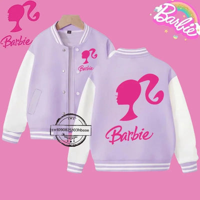 2024 Disney Princess Kids Spring Jacket Barbie Baseball Uniform Cartoon Print Kawaii casual coat for boys and girls ages 2 - 14 - Tiny Treasure Boutik