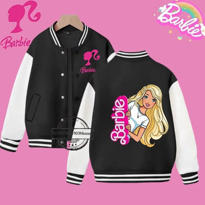 2024 Disney Princess Kids Spring Jacket Barbie Baseball Uniform Cartoon Print Kawaii casual coat for boys and girls ages 2 - 14 - Tiny Treasure Boutik