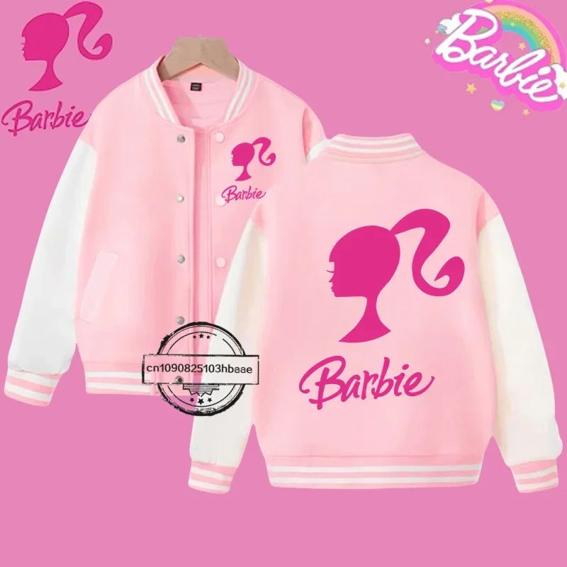 2024 Disney Princess Kids Spring Jacket Barbie Baseball Uniform Cartoon Print Kawaii casual coat for boys and girls ages 2 - 14 - Tiny Treasure Boutik