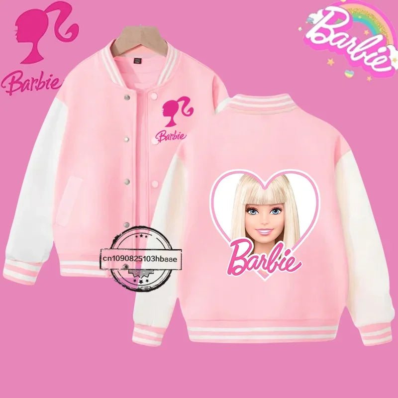 2024 Disney Princess Kids Spring Jacket Barbie Baseball Uniform Cartoon Print Kawaii casual coat for boys and girls ages 2 - 14 - Tiny Treasure Boutik