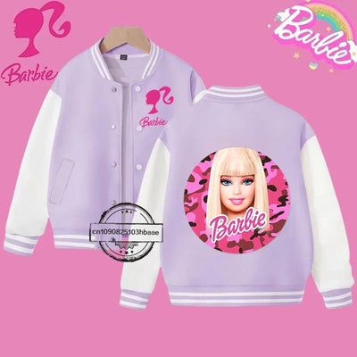 2024 Disney Princess Kids Spring Jacket Barbie Baseball Uniform Cartoon Print Kawaii casual coat for boys and girls ages 2 - 14 - Tiny Treasure Boutik