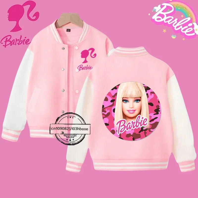 2024 Disney Princess Kids Spring Jacket Barbie Baseball Uniform Cartoon Print Kawaii casual coat for boys and girls ages 2 - 14 - Tiny Treasure Boutik