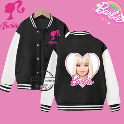 2024 Disney Princess Kids Spring Jacket Barbie Baseball Uniform Cartoon Print Kawaii casual coat for boys and girls ages 2 - 14 - Tiny Treasure Boutik