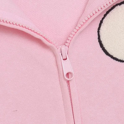 2024 Snoopy Fashion Cardigan Jacket Kawaii Girls Sweet All - match Autumn Winter Loose Pocket Zipper Shirt Hooded Plus Coat Gifts - Tiny Treasure Boutik