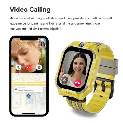 Kids Smart Watch with GPS tracking, SOS button, 4G calls, fitness tracker, and waterproof design - Tiny Treasure Boutik