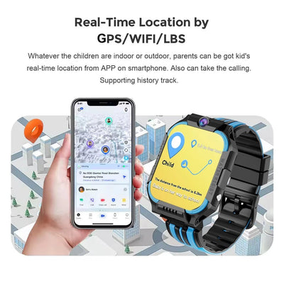 Kids Smart Watch with GPS tracking, SOS button, 4G calls, fitness tracker, and waterproof design - Tiny Treasure Boutik
