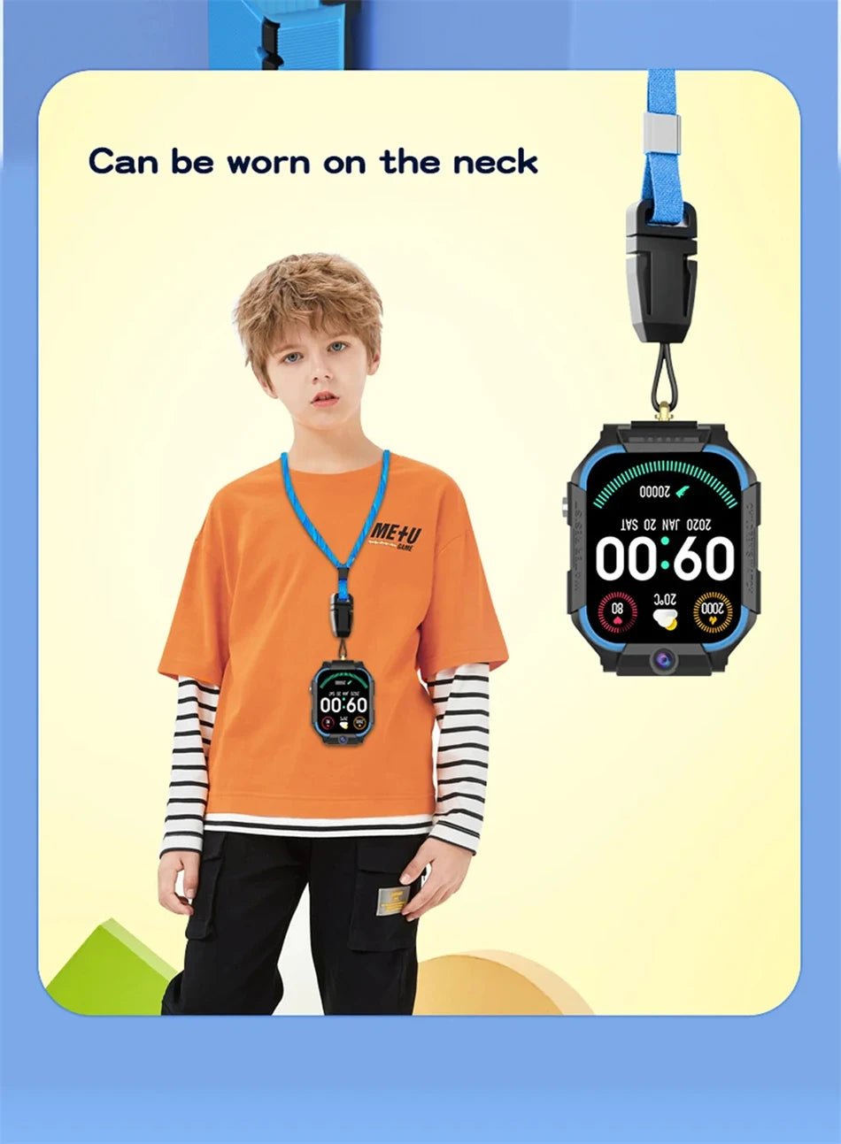 Kids Smart Watch with GPS tracking, SOS button, 4G calls, fitness tracker, and waterproof design -Tiny Treasure Boutik