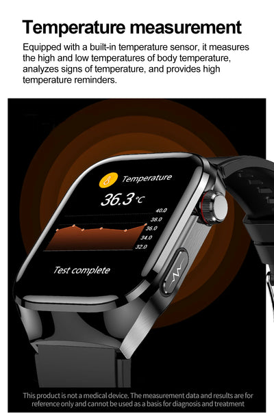 2025 New Micro Physical Examination ECG Smart Watch Men Uric Acid Body Fat Five Organ BP Health Watches HD Call Smart Bracelet