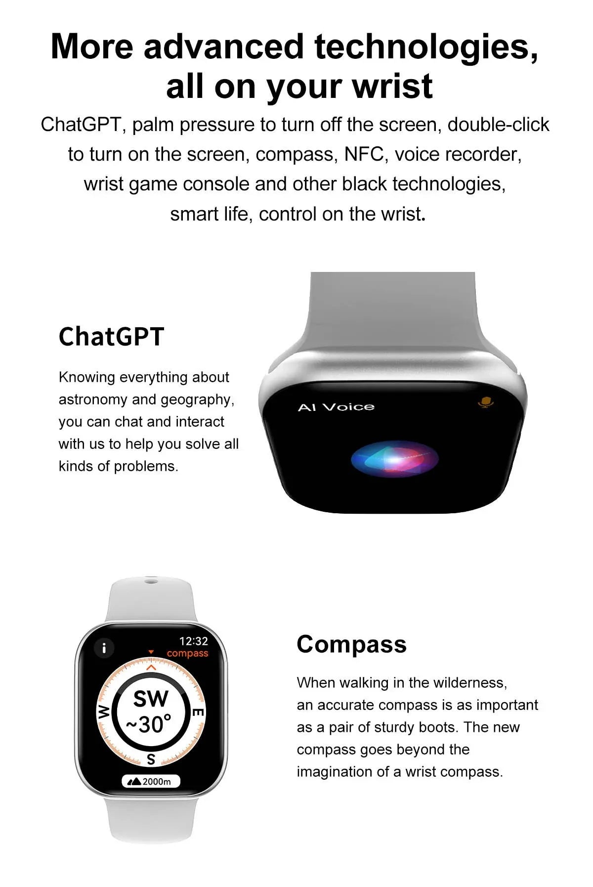 New GPS Smart Watch Men For Apple Watch 9 Series Always On Display Body Temperature BT Call NFC Women Smartwatch For IOS Android