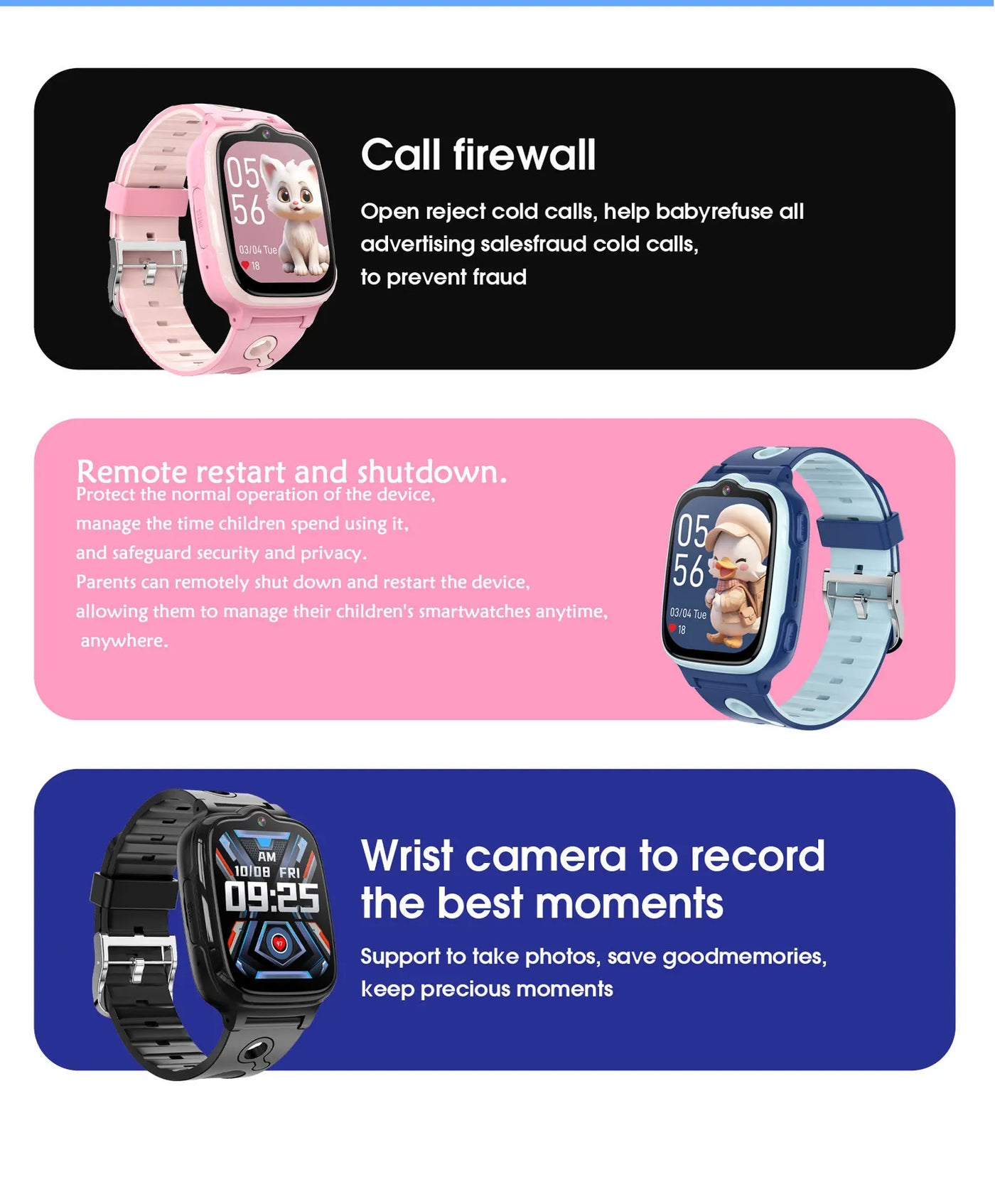 2025 new 4G children's smart phone watch GPS tracking high-definition video call IP67 waterproof parental control SOS anti loss