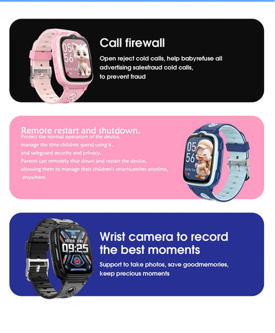 2025 new 4G children's smart phone watch GPS tracking high-definition video call IP67 waterproof parental control SOS anti loss