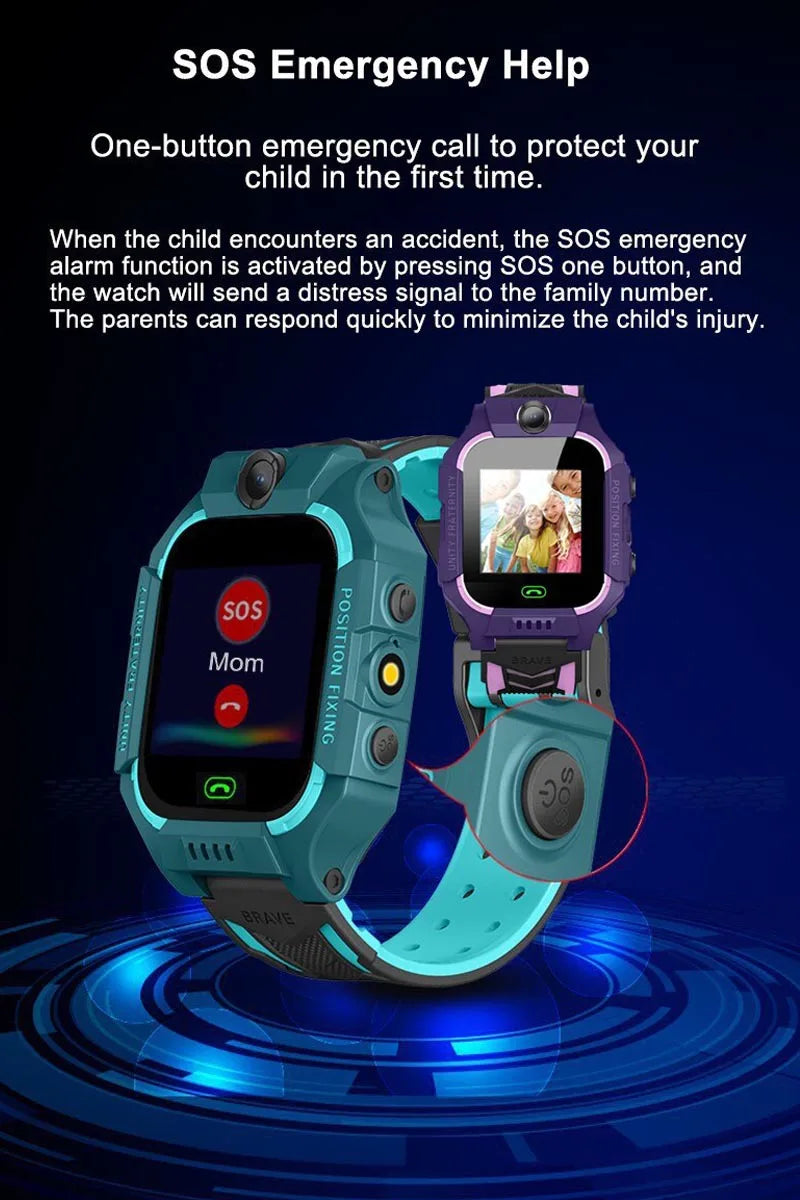 Q19 Kids Smart Watch Kids GPS WIFI 2G Sim Card LBS Tracker SOS Camera Children Voice Smartwatch Touchscreen Video Call Watch