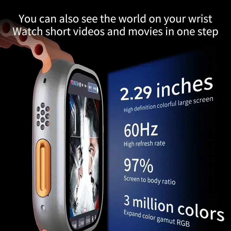 New DW100 4G Android Smartwatch Global Call Fingerprint Unlock 4G SIM Card 2.29 Inch AMOLED Video Chat WIFI GPS App Download