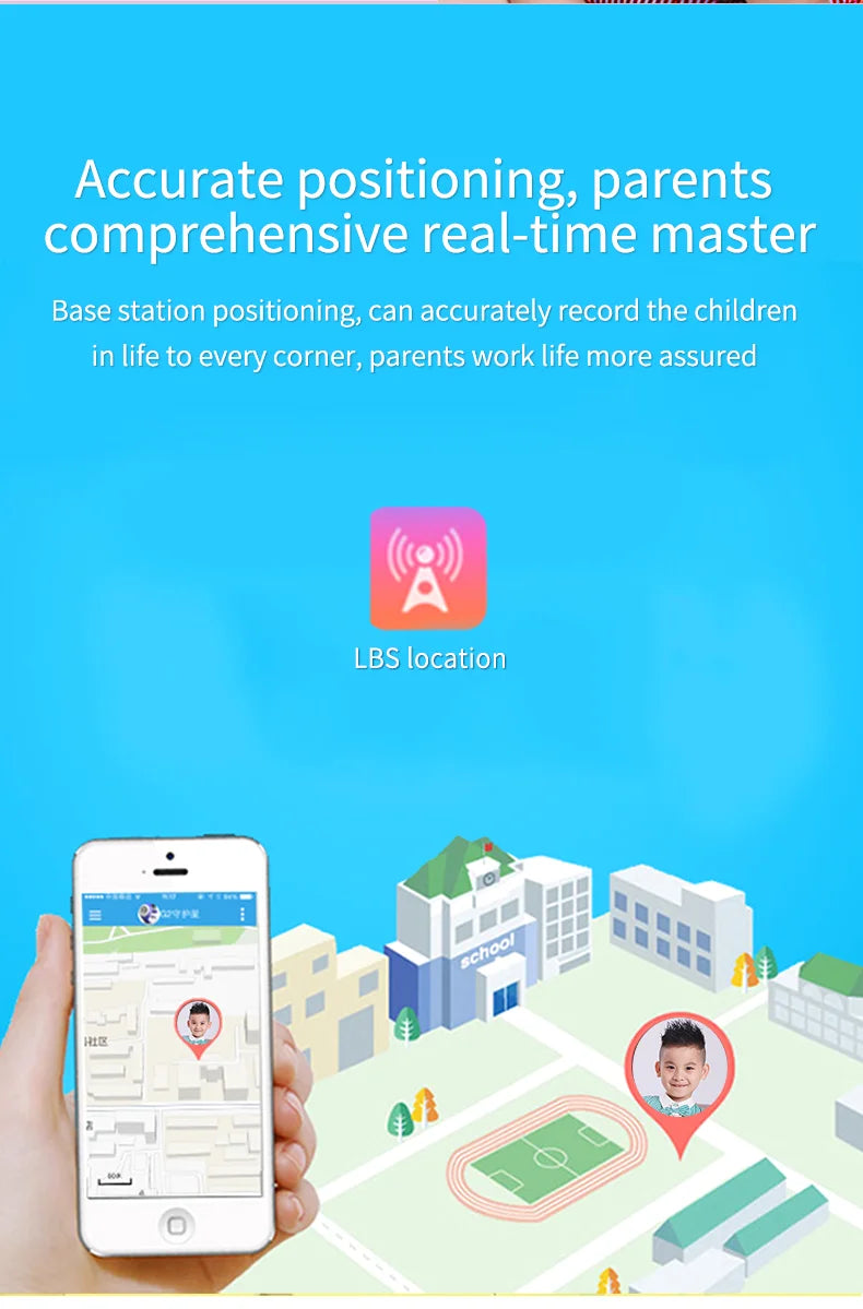 Q12B SIM Smart Watch Kids GPS WIFI Video Call SOS IP67 Waterproof Child Smartwatch Camera Monitor Tracker Location Phone Watch