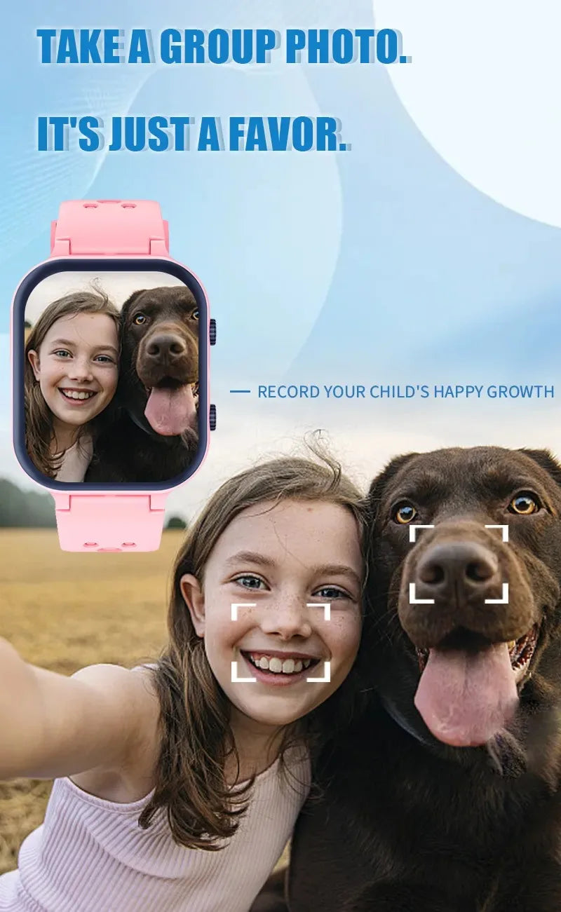 Children's SmartWatch Sim Card SOS Emergency GPS Location Video Call 2G Phone Smart Watch Kids Camera Waterproof Student Watches