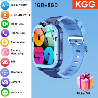 4G Kids Smart Watch Phone 1+8GB GPS WiFi Tracker Location Video Call SOS Call Back Monitor APP Dowload Children Smartwatch Gifts