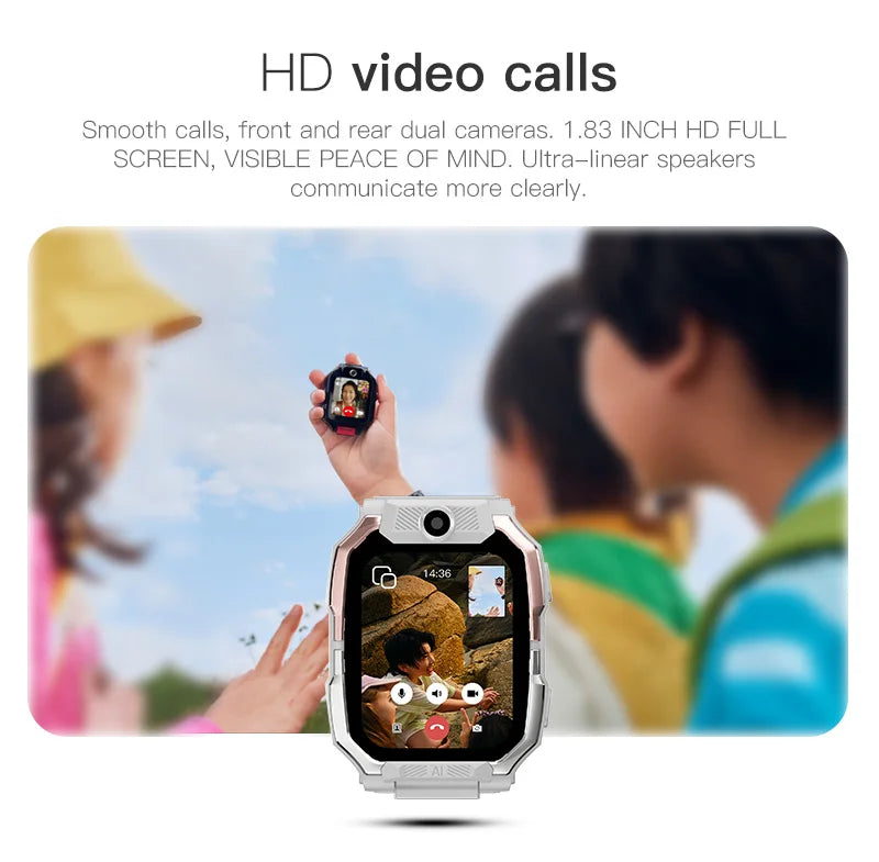 Smartwatch Kids GPS SIM Card 4G 2025 Connected 5G Smart Watch SOS Howear HW Z10 Video Call APP Store Dual Cameras Wifi Bluetooth
