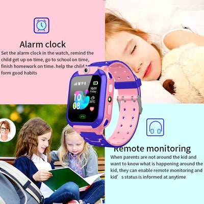 Q12B SIM Smart Watch Kids GPS WIFI Video Call SOS IP67 Waterproof Child Smartwatch Camera Monitor Tracker Location Phone Watch