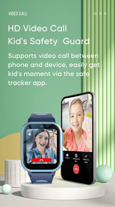 2025 New 4G Video Call Kids Smart Watch GPS HD Camera 700Mah RAM 1GB ROM 8GB Children Watches Voice Chat Student Smartwatches