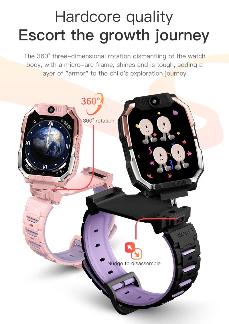 Smartwatch Kids GPS SIM Card 4G 2025 Connected 5G Smart Watch SOS Howear HW Z10 Video Call APP Store Dual Cameras Wifi Bluetooth