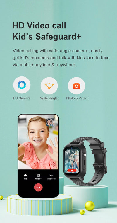New 4G Video Call Chat Smart Watch Kids Student Waterproof GPS WIFI LBS Location 700Mah Battery Calculator Children Smartwatch