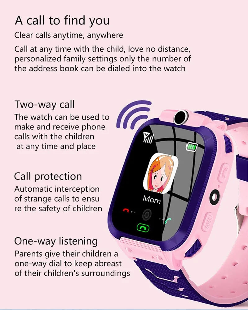 Q19 Kids Smart Watch Kids GPS WIFI 2G Sim Card LBS Tracker SOS Camera Children Voice Smartwatch Touchscreen Video Call Watch