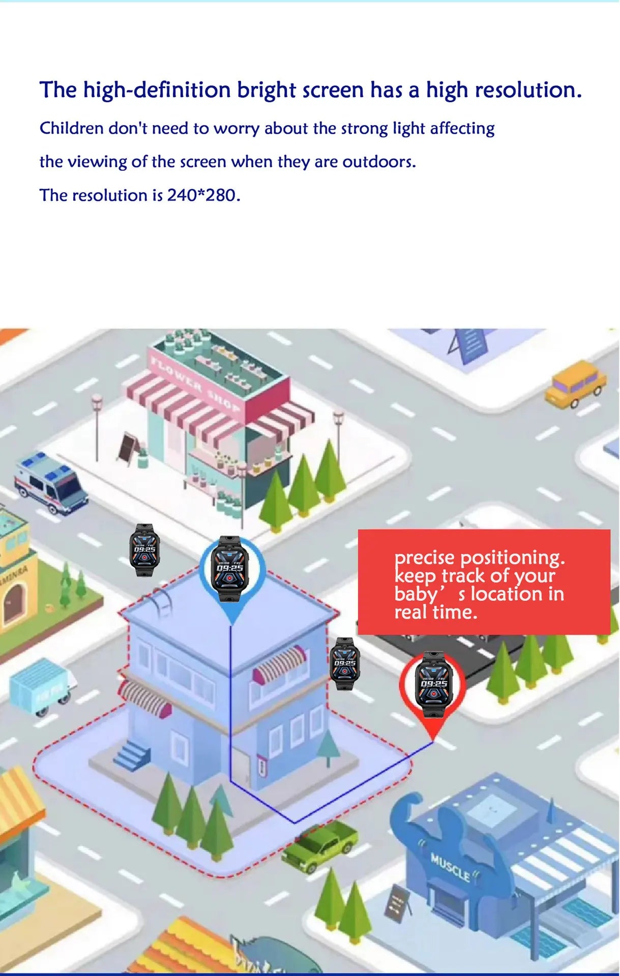 2025 new 4G children's smart phone watch GPS tracking high-definition video call IP67 waterproof parental control SOS anti loss