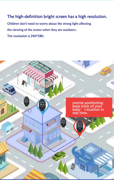 2025 new 4G children's smart phone watch GPS tracking high-definition video call IP67 waterproof parental control SOS anti loss