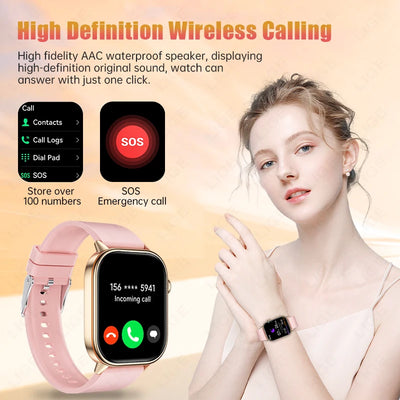 LIGE 2025 For Android IOS GPS Smart Watch Women 2.01" HD Screen Heart Rate Bluetooth Call Compass IP68 Waterproof Men Smartwatch