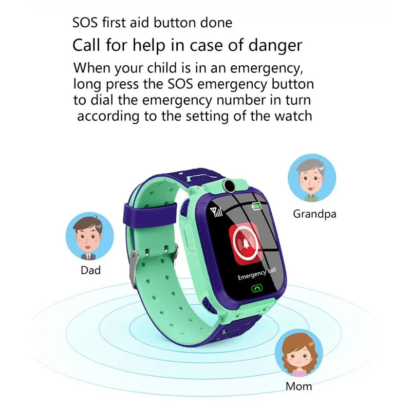 Q19 Kids Smart Watch Kids GPS WIFI 2G Sim Card LBS Tracker SOS Camera Children Voice Smartwatch Touchscreen Video Call Watch