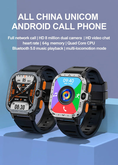 New Android 4G/5G SIM Card Smartwatch Man Woman GPS HD Camera 64G RAM NFC WiFi Google Play Sports NFC Smart Bracelet For XIAOMI