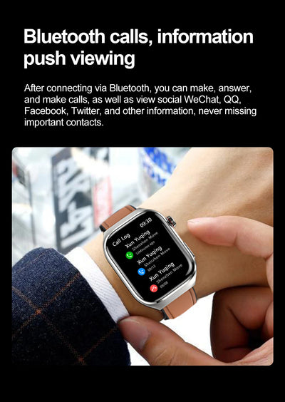 2025 New Micro Physical Examination ECG Smart Watch Men Uric Acid Body Fat Five Organ BP Health Watches HD Call Smart Bracelet