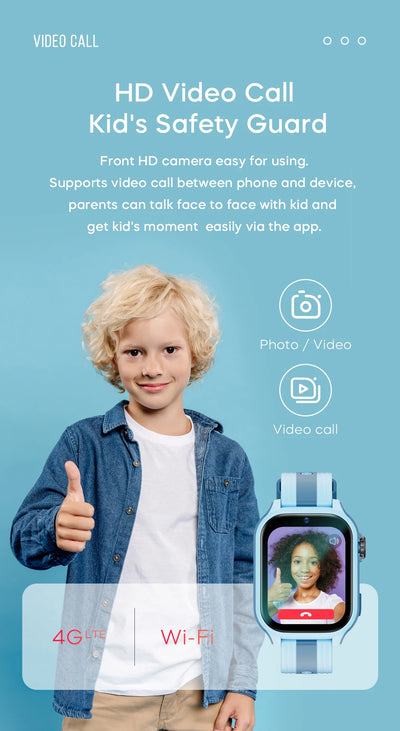 2025 New VK36 4G Children Smartwatch Camera Video Call SOS SIM Card WIFI GPS Positioning Compatible with Android IOS Kids Watch