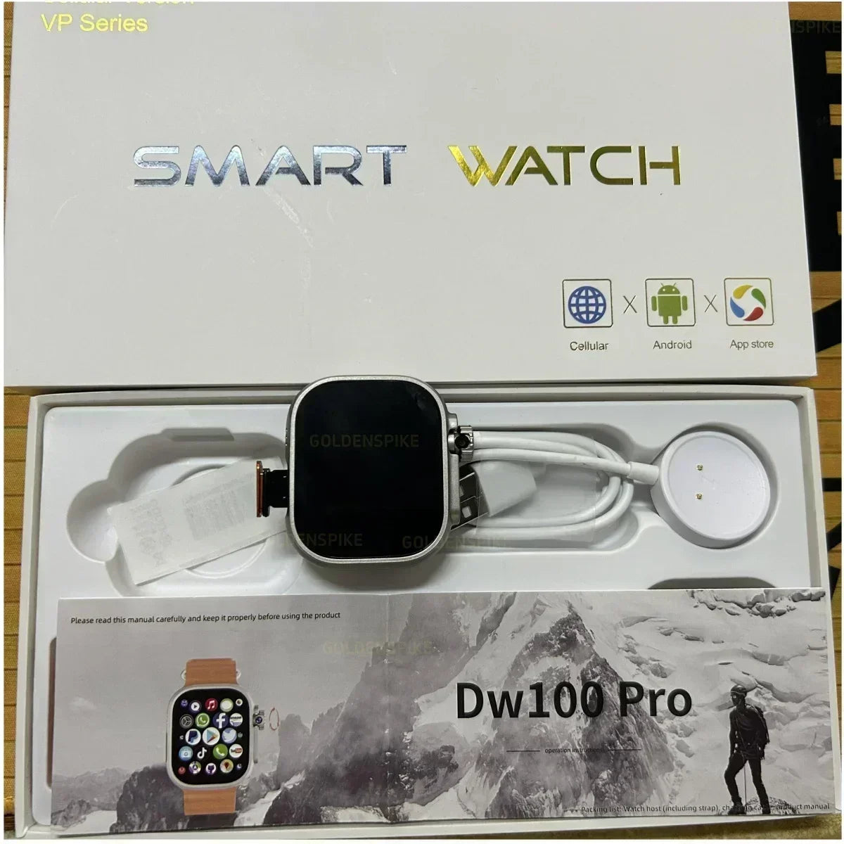 New DW100 4G Android Smartwatch Global Call Fingerprint Unlock 4G SIM Card 2.29 Inch AMOLED Video Chat WIFI GPS App Download