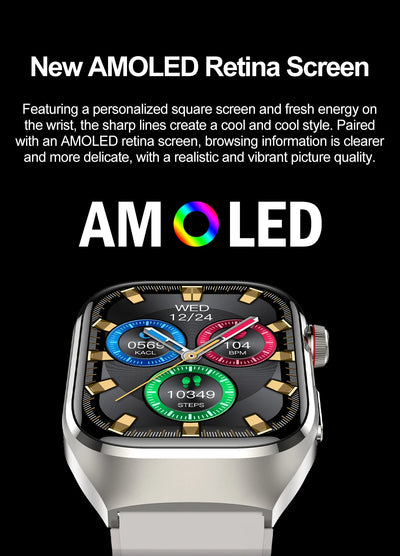 2025 New Micro Physical Examination ECG Smart Watch Men Uric Acid Body Fat Five Organ BP Health Watches HD Call Smart Bracelet