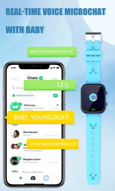 Children's SmartWatch Sim Card SOS Emergency GPS Location Video Call 2G Phone Smart Watch Kids Camera Waterproof Student Watches