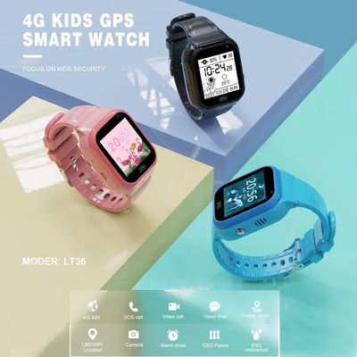 LT36 Kids Watch 4G Smart Watch GPS LBS Tracker Camera Video Call Wifi SOS IP67 Waterproof children 4g Sim Kids Smart watch