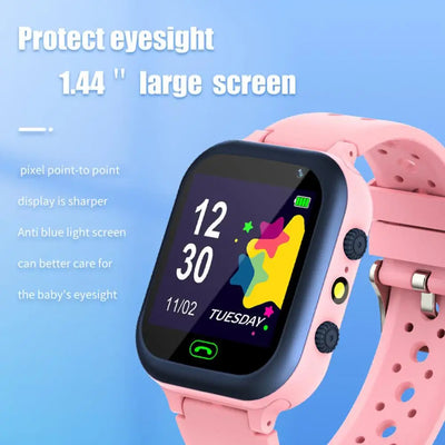 Children's SmartWatch Sim Card SOS Emergency GPS Location Video Call 2G Phone Smart Watch Kids Camera Waterproof Student Watches