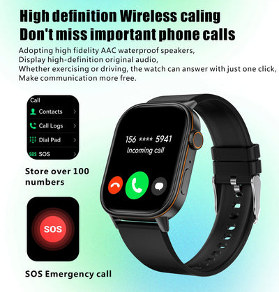 LIGE 2025 For Android IOS GPS Smart Watch Women 2.01" HD Screen Heart Rate Bluetooth Call Compass IP68 Waterproof Men Smartwatch